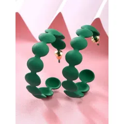 Karatcart Green Contemporary Half Hoop Earrings-picture-37