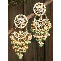 KARATCART Lime Green Contemporary Chandbalis Earrings-picture-40