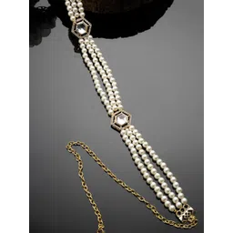 KARATCART Pearl Beaded Polki Kundan Kamarbandh-picture-24