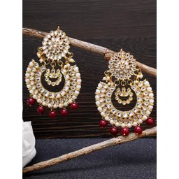 KARATCART Red Classic Chandbalis Earrings-picture-40