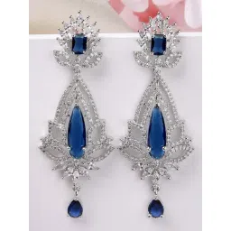 Karatcart Silver Blue Earrings for Women-picture-34