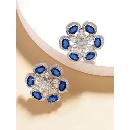 Karatcart Silver Blue Earrings for Women-picture-37