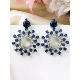 Karatcart Silver Blue Earrings for Women-picture-38