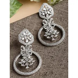 Karatcart Silver Drop Earrings for Women-picture-33