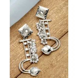 Karatcart Silver Drop Earrings for Women-picture-32