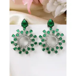 Karatcart Silver Green Earrings for Women-picture-16