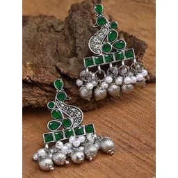 KARATCART Silver-Plated Contemporary Drop Earrings-picture-16