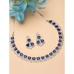 KARATCART Silver-Plated Cubic Zirconia Studded Jewellery Set-picture-24