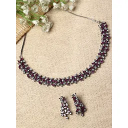 KARATCART Silver-Plated Cubic Zirconia Studded Jewellery Set-picture-12