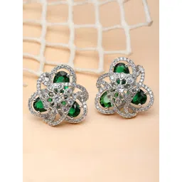 KARATCART Silver Plated Studs Earrings-picture-10