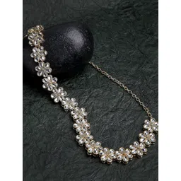 KARATCART Women Gold-Toned & White Embellished Hairband-picture-29