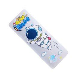 KARBD Translucent Double Sided Plastic Geometry Pencil Box - Space Fly Design-picture-27