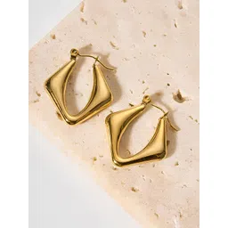 KARISHMA KREATIONS Gold-Plated Contemporary Hoop Earrings-picture-15
