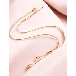 KARISHMA KREATIONS Gold-Plated Stainless Steel Water Drop Minimal Chains-picture-39