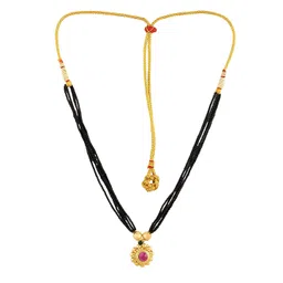 KARISHMA KREATIONS Gold-Plated Stones Studded & Beads Beaded Mangalsutra-picture-21