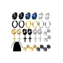 KARISHMA KREATIONS Men Set Of 8 Contemporary Hoop Earrings-picture-28