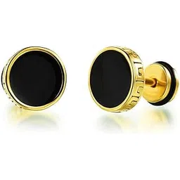 karishma kreations Mens Jewellery Valentine Golden Silver Dumbell Ear mens jewellery Copper Hoop Earring-picture-38