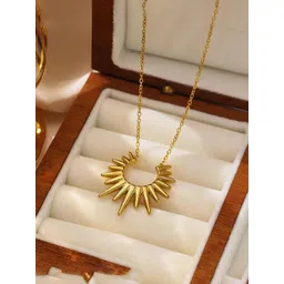 KARISHMA KREATIONS Stainless Steel 18K Gold-Plated Sunflower Chain-picture-24