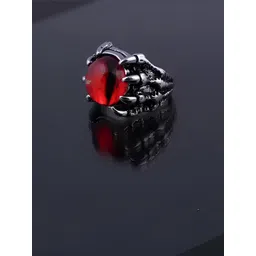 KARISHMA KREATIONS Stainless Steel Demon Evil Eye Adjustable Finger Ring-picture-13