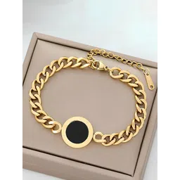 KARISHMA KREATIONS Stainless Steel Gold-Plated Anti Tarnish Double Sided Shell Bracelet-picture-21