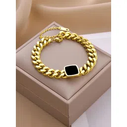 KARISHMA KREATIONS Stainless Steel Gold-Plated Enamelled Anti-Tarnish Bracelet-picture-35
