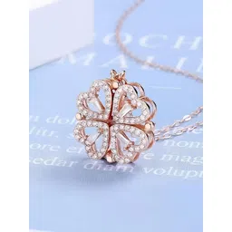 KARISHMA KREATIONS Stainless Steel Rose Gold Plated  Cubic Zirconia Studded Chain-picture-10