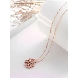 KARISHMA KREATIONS Stainless Steel Rose Gold Plated  Cubic Zirconia Studded Chain image 2
