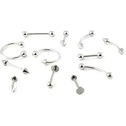 karishma kreations Valentine jewellery Stainless Steel Mens Earrings Om Black Gold Silver Piercing Screw Bali Stud Hoops Earing Multicolor Earrings Combo for Women Girls men boys Unisex-picture-29