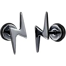 karishma kreations Valentine jewellery Stainless Steel Mens Earrings Om Black Gold Silver Piercing Screw Bali Stud Hoops Earing Multicolor Earrings Combo for Women Girls men boys Unisex-picture-11