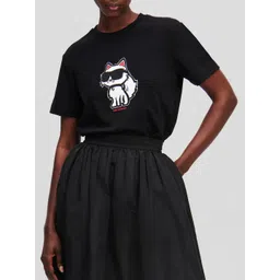 Karl Lagerfeld Women Printed Applique T-shirt-picture-17