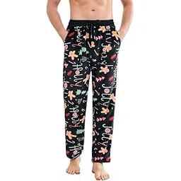 karlywindow Mens Christmas Pajama Pants PJ Graphic Lounge Pants Sleep Bottoms Casual Drawstring Elastic Waist Sleepwear-picture-34