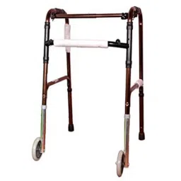 Karma WK-51 Aluminium Brown &a; Black Adjustable Walker with Wheel, 158-00003-picture-13