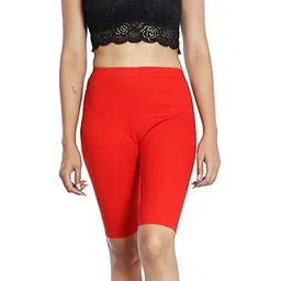 karmun Soft Shorts for Women High Waisted Yoga Workout Athletic Sports Shorts Capri Red-picture-35