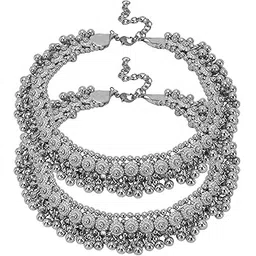 karshni jewelles Wedding Dance Beads Ghungroo Anklets/Pajeb/Payal for Women and Girls…-picture-36