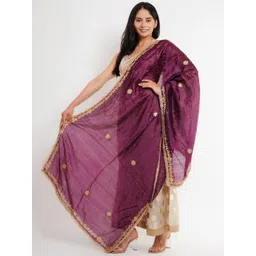 Karthav Fashion Ethnic Motifs Embroidered Dupatta with Gotta Patti-picture-31
