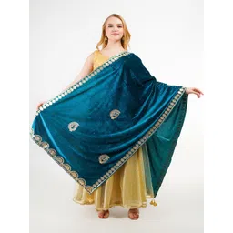 Karthav Fashion Ethnic Motifs Embroidered Velvet Dupatta with Gotta Patti-picture-23