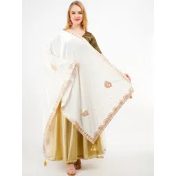 Karthav Fashion Ethnic Motifs Embroidered Velvet Dupatta with Gotta Patti-picture-27