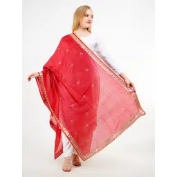 Karthav Fashion Ethnic Motifs Printed Gotta Patti Art Silk Dupatta-picture-11