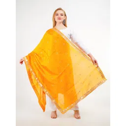 Karthav Fashion Ethnic Motifs Printed Gotta Patti Art Silk Dupatta-picture-12