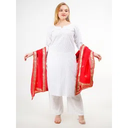 Karthav Fashion Ethnic Motifs Printed Gotta Patti Art Silk Dupatta image 5