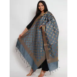 Karthav Fashion Ethnic Motifs Woven Design Banarasi Silk Dupatta With Zari Work-picture-16