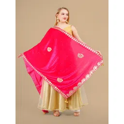 Karthav Fashion Paisley Embroidered Velvet Dupatta with Gotta Patti-picture-19