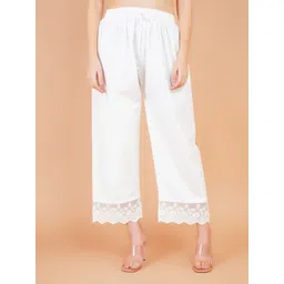 Karthav Fashion Women Floral Hem Design Cotton Straight Fit Palazzos-picture-30