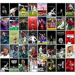 KARTMEN (Set of 40 | Cristiano Ronaldo Mini cards (15 x10 cm) | Football Posters of Ronaldo Poster for Wall, Bedroom, Living room | Football Posters for Wall | Glue Dots Included-picture-32