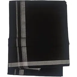 Karuppu Mundu Or Black Dhoti With Grey Border 2Metre X 1.20M-picture-30