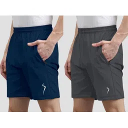 karwa Pack of 2 Solid Men Multicolor Sports Shorts-picture-13