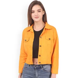 KASHIAN Spread Collar Lightweight Crop Denim Jacket-picture-28