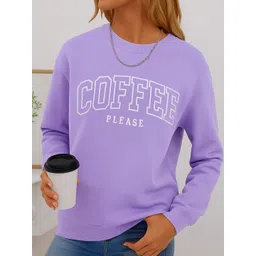 KASHIAN Women Typography Printed Round Neck Long Sleeves Pullover Sweatshirt-picture-18