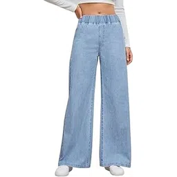 kashian Women's High-Waisted Wide-Leg Jeans, Casual Denim Pants-picture-11