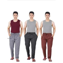 kashid enterprise Pack of 3 Cotton Pyjama for Night Wear, Relaxation and Sleep Men Pyjama-picture-11